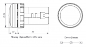 Светосигнальная арматура моноблочная 12V AC/DC, зеленая MBSP012Y