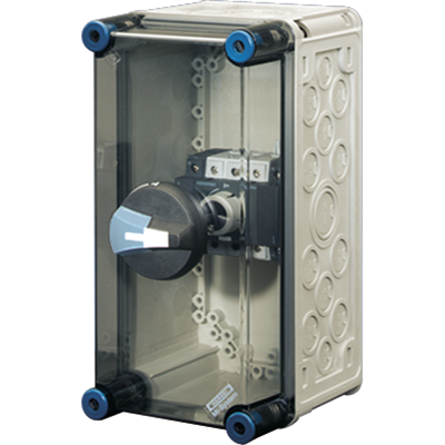 Корпус c 3 - пол. рубильником 63А с N+PE, 300х150х216, объед. УФ, PC, серый, IP65 (IP69), Код завода (20001127)