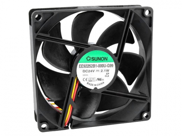 Вентилятор: DC; осевой; 24ВDC; 92x92x25мм; 87,55м3/ч; 34дБА; 24AWG (Код завода: EE92252B1-000U-G99)