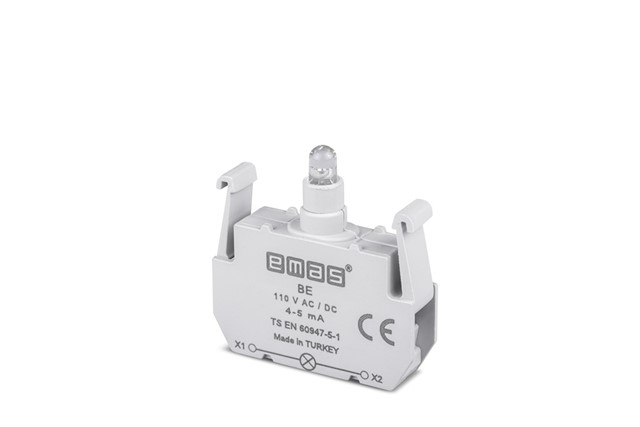 Блок-контакт подсветки с синим светодиодом 110V AC/DC, BE