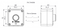 Пост черно-серый с белой кнопкой (IP50) без фиксации (1НО+1НЗ), P1C304DB Пост черно-серый с белой кнопкой (IP50) без фиксации (1НО+1НЗ), P1C304DB