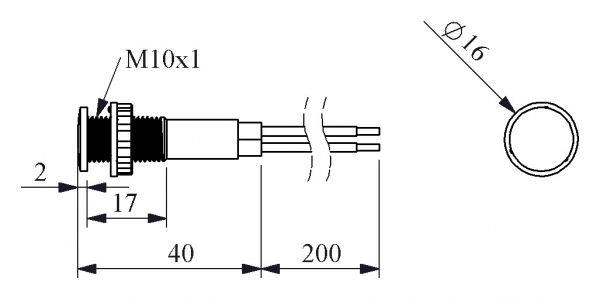 S Series Plastic 230V AC Красный 10 mm Pilot