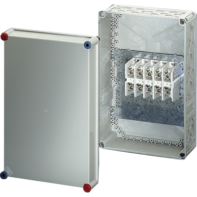 Коробка пломб., 450х300х170, 5 - пол.кл. 10 - 95кв.мм (Al/Cu), серый, PC, УФ, IP65, без каб. вв., Код завода (3900011)