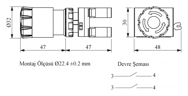 CP Series Plastic 2NO Emergency 30 mm Turn to Release with Signal Красный 22 mm Control