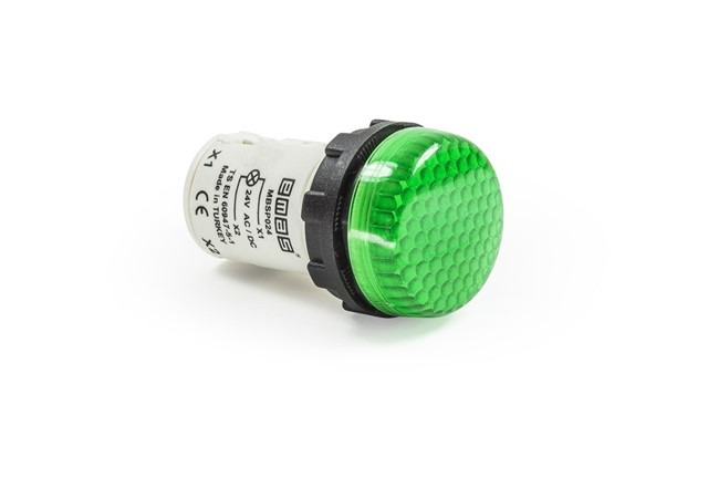 Светосигнальная арматура моноблочная 24V AC/DC, зеленая MBSP024Y