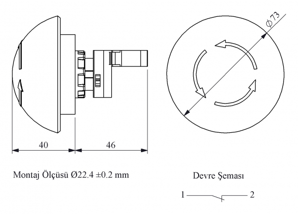 CP Series Plastic 1NC Mushroom 72 mm Turn to Release Красный 22 mm Control Unit