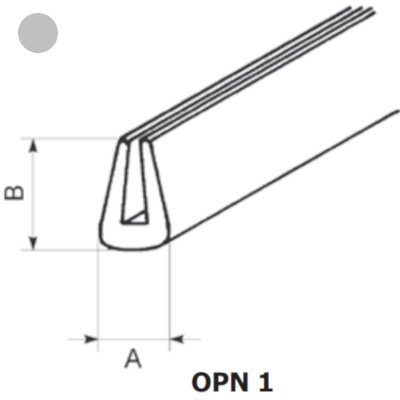 Защита края OPN-1 GY, ПВХ, серый. (упак 50 м.)