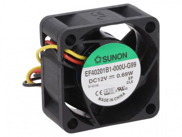 Вентилятор: DC; осевой; 12ВDC; 40x40x20мм; 15,12м3/ч; 26,5дБА  (Код завода: EF40201B1-000U-G99)