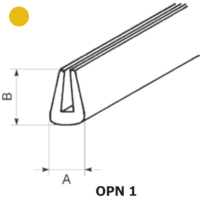 Защита края OPN-1 YL, ПВХ, желтый. (упак 50 м.)