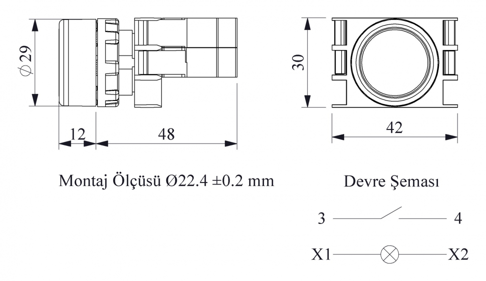 B Series Plastic with LED 1NO 110V AC/DC Spring Flush Зеленый 22 mm Control Unit B Series Plastic with LED 1NO 110V AC/DC Spring Flush Зеленый 22 mm Control Unit