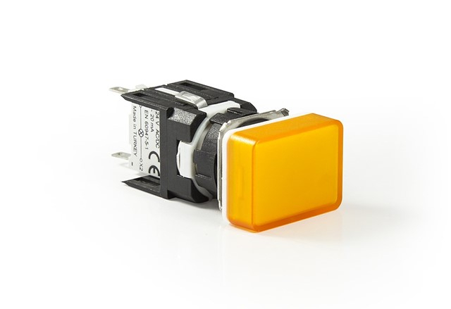Светосигнальная арматура прямоугольная 12-24V AC/DC, желтая D080DXS
