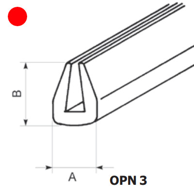 Защита края OPN-3 RD, ПВХ, красный. (упак 50 м.)