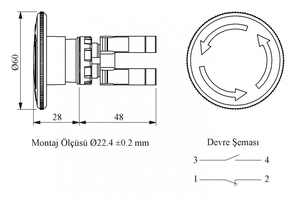 Кнопка аварийная "Грибок" с фиксацией (1НО+1НЗ), B102E60