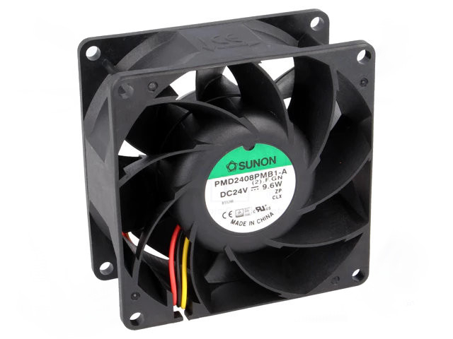 Вентилятор: DC; осевой; 24ВDC; 80x80x38мм; 143м3/ч; 55,2дБА; 24AWG (Код завода: PMD2408PMB1-A.(2).F.GN)