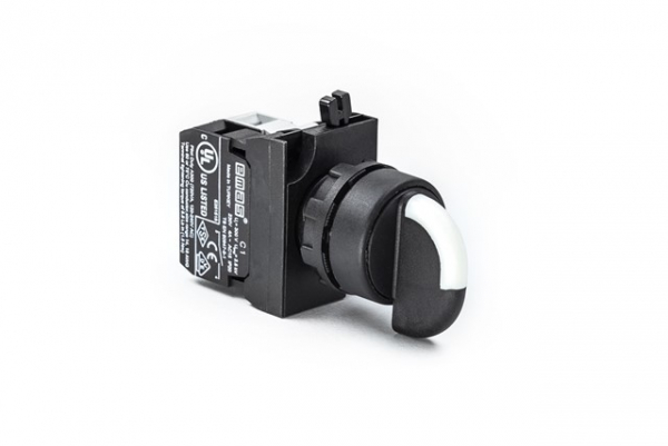 Переключатель 0-1 с фиксацией (1НО) с LED синий (12-30В AC-DC), CP170S20