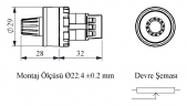 Потенциометр 100 кОм, 22mm, MEYERTEC MT22-R100