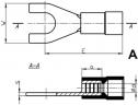 Наконечник вилочный KWI 6/4 с изоляцией, сечение 6мм.кв., М4, (упак. 100 шт.)